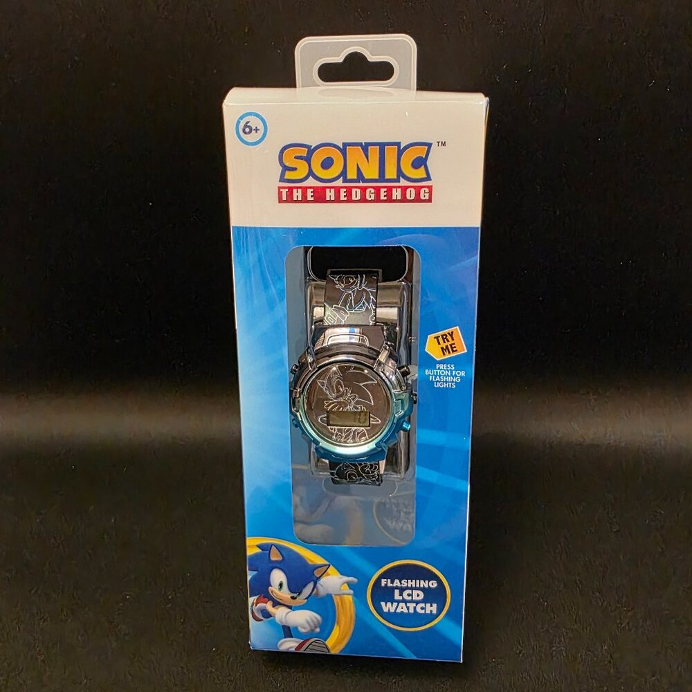Accutime Sega "Sonic the Hedgehog" Flashing LCD Digital Rubber Watch New